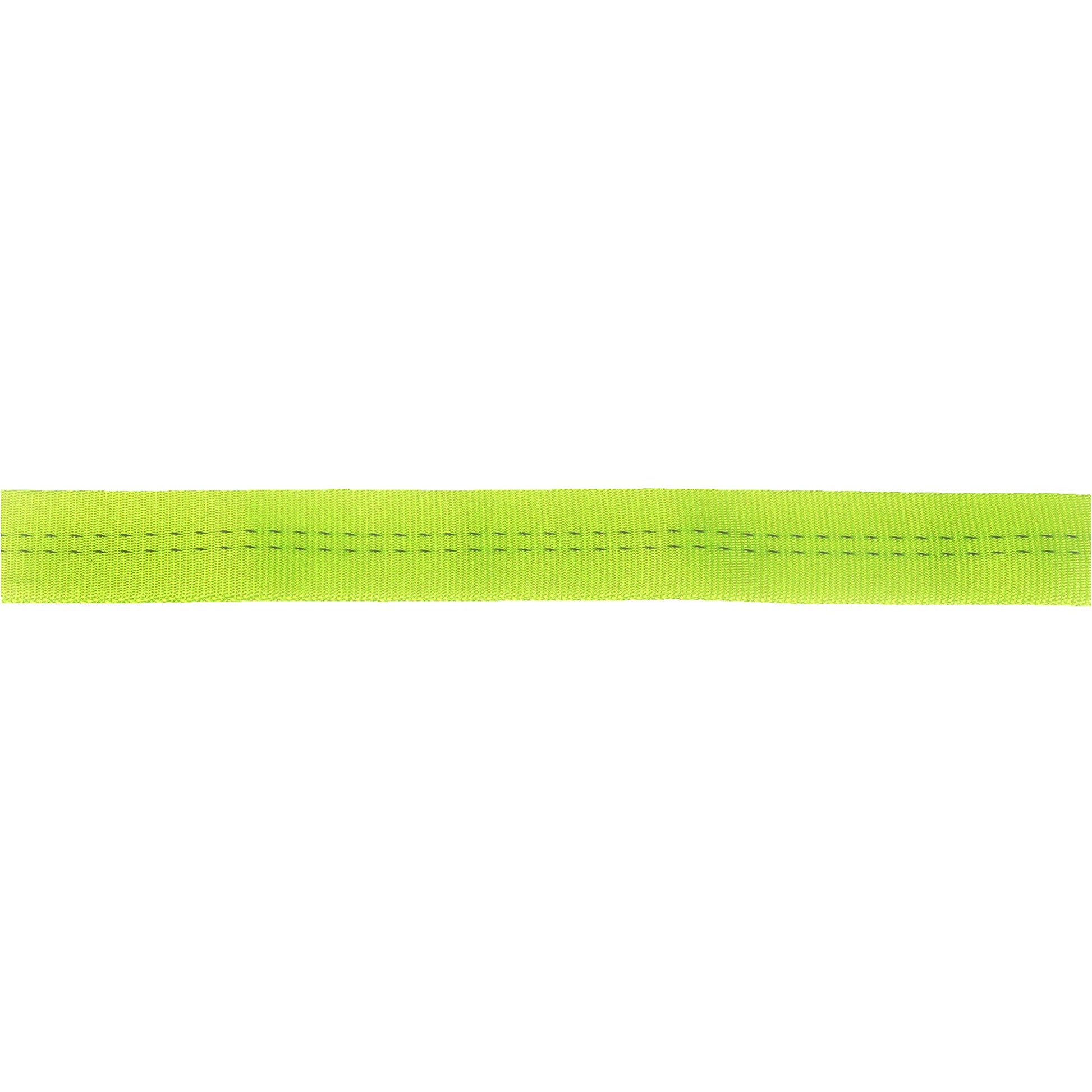 An image of a NRS Tubular Webbing - 1in lime colored bandana on a white background, perfect for rescue systems and SEO purposes.