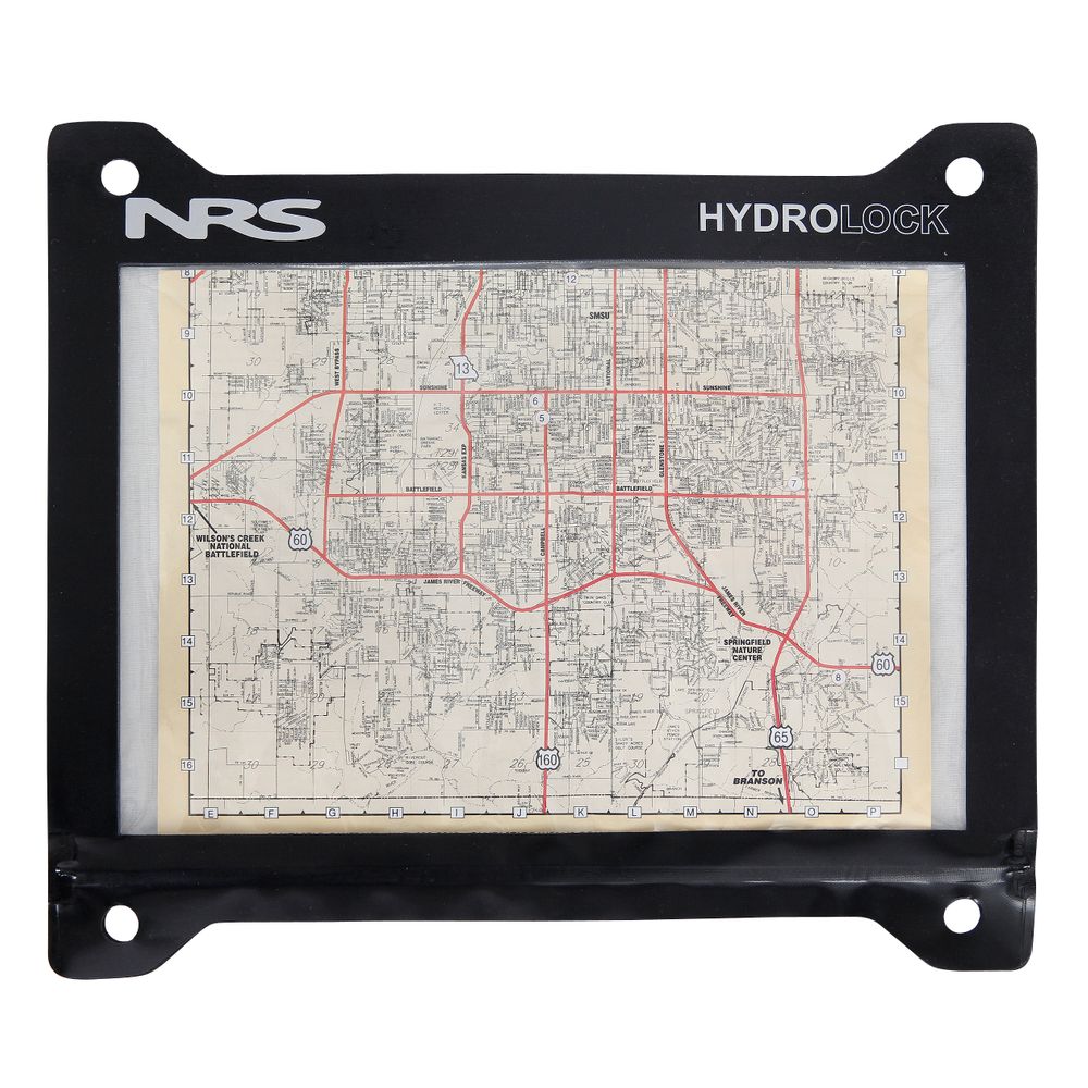 Enclosed in a black NRS Hydrolock Mapcessory Map Case is a detailed map of Saline County, featuring visible roads and grids. This waterproof case ensures your navigation remains safe even in tough conditions.