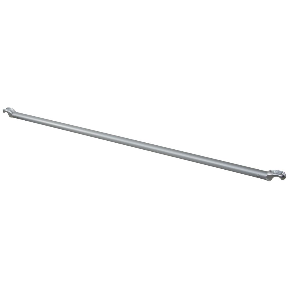 A long, gray anodized aluminum rod with curved ends, likely a part of the NRS Frame Cross Bar with LoPro's.