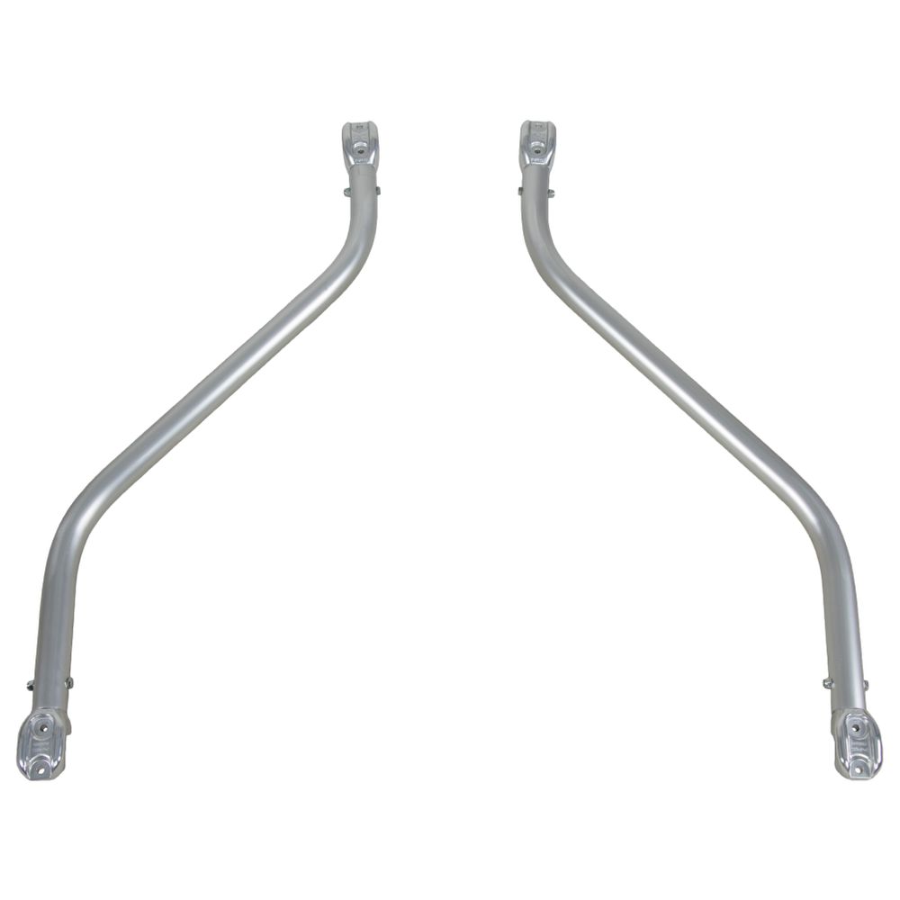 NRS Frame Stern Side Rails, two curved metal poles with LoPro Frame Fittings on each end, are aligned parallel against a white background.