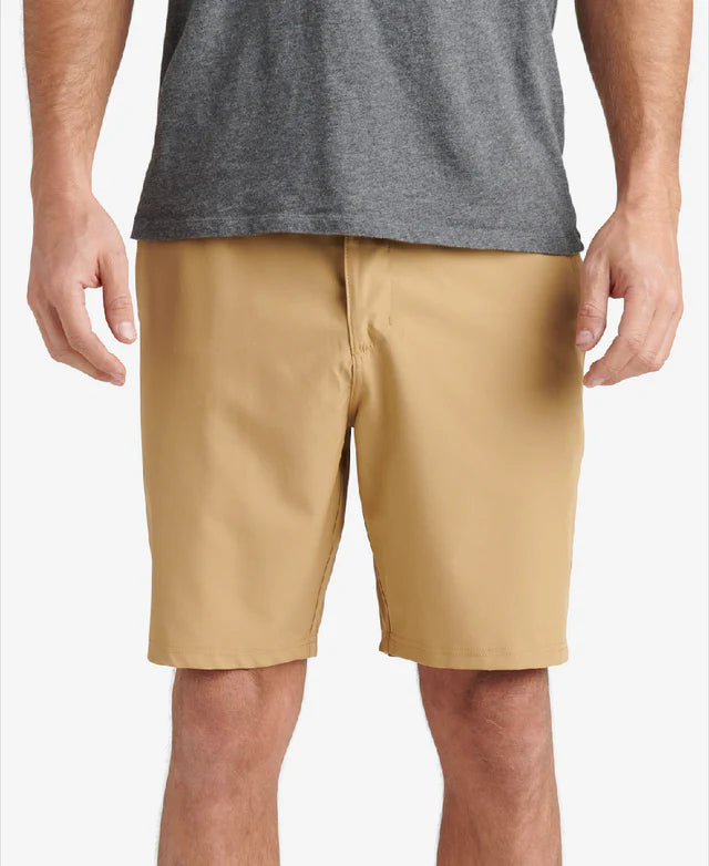 A man in a REEF Medford Boardshort stands against a plain background, styled with a gray t-shirt.