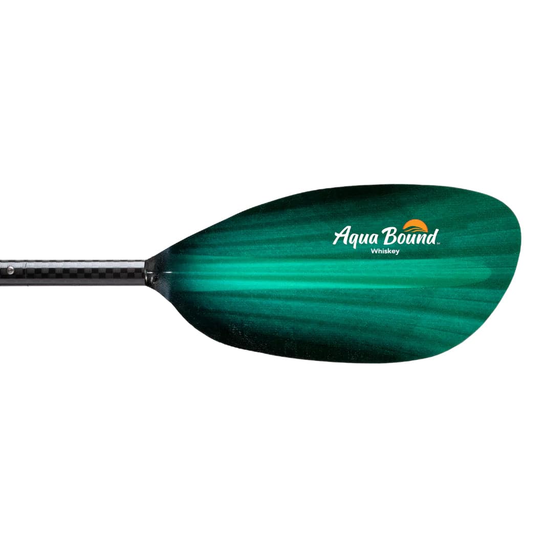 Featuring the Whiskey 4-Piece Paddle breakdown paddle, fishing kayak paddle, fishing paddle, hand paddle, ik paddle, pack raft paddle, touring / rec paddle manufactured by AquaBound shown here from a ninth angle.