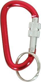 Red Liberty Mountain Screwgate Accessory Carabiner Key Chain for climbing with key rings.